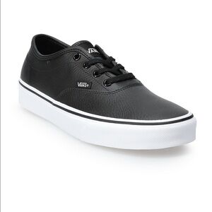 VANS Womens Doheny Decon Low top lace up Sneakers Black Leather size: 7.5